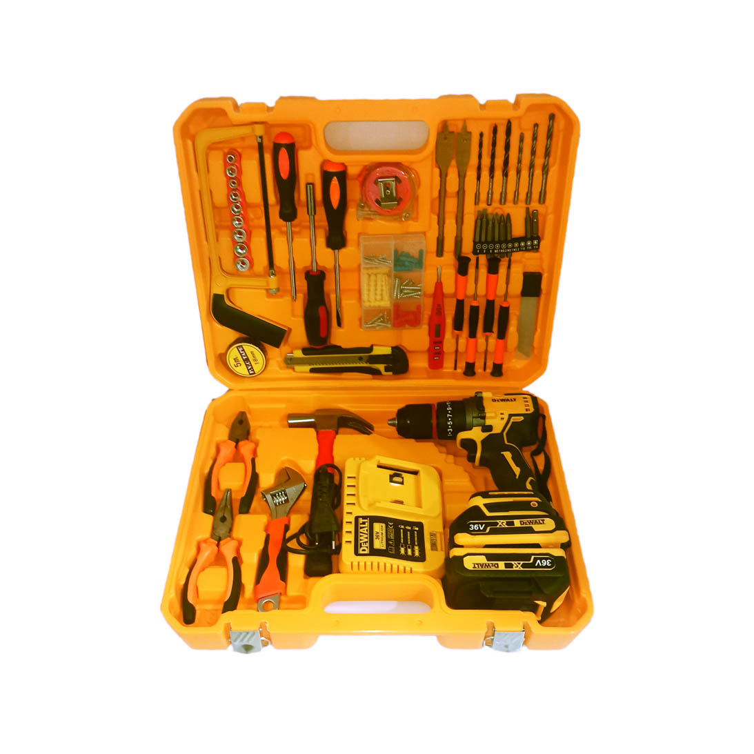 دریل شارژی دیوالت 36 ولت براشلس سه نظام فلزی پک ابزار کامل