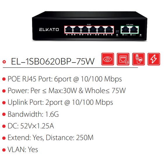 سوییچ الکاتو 6 سوییچ POE الکاتو 6 پورت